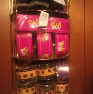 Hair buns some braided around edges